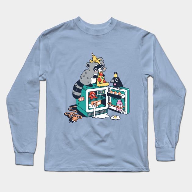 Raccoon and leftovers Long Sleeve T-Shirt by Freeminds